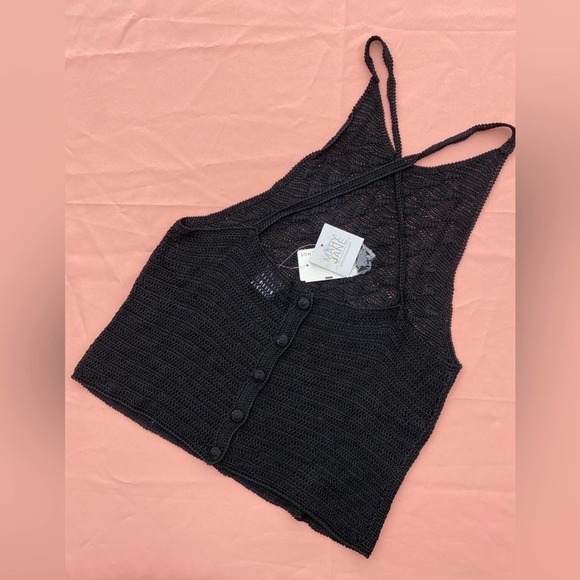 Vintage Mary Jane Marcasiano Crochet Top and Cardigan Set - L - Picture 4 of 11